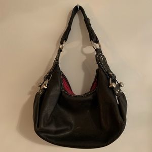 BCBG Max Azria black leather shoulder bag